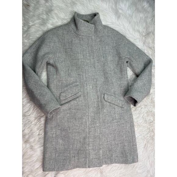 J. Crew Cocoon Coat In Italian Stadium-cloth Wool Blend For Women Gray Size 4 - Picture 5 of 13